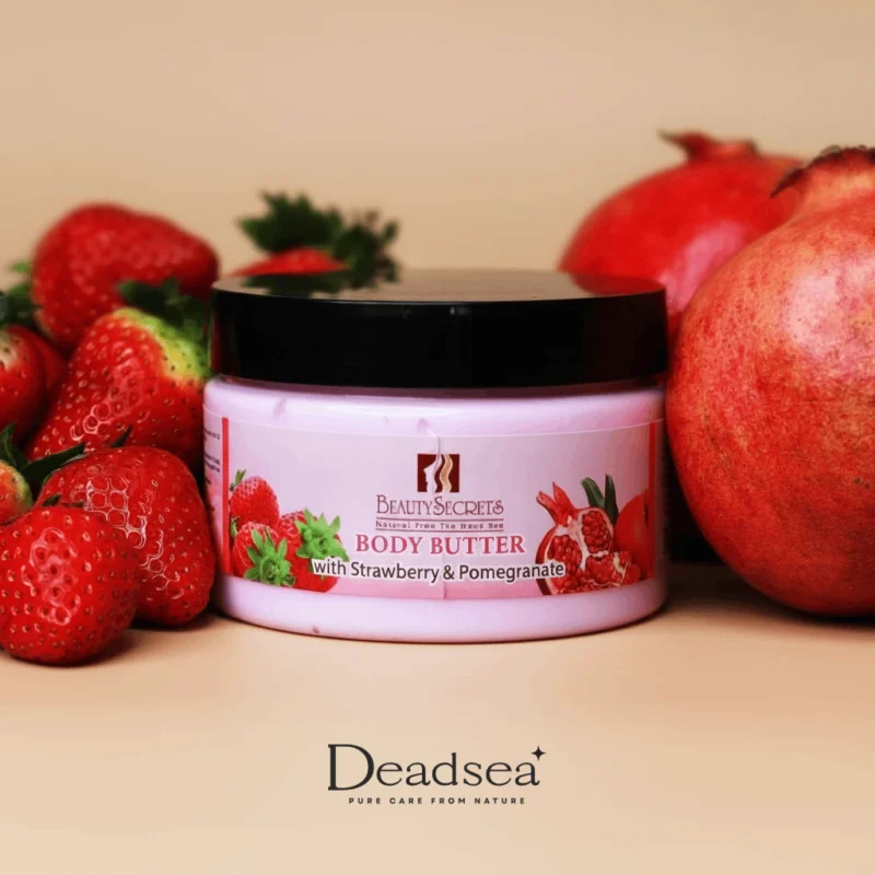 مرطب زبدة الشيا بالفراولة والرمان