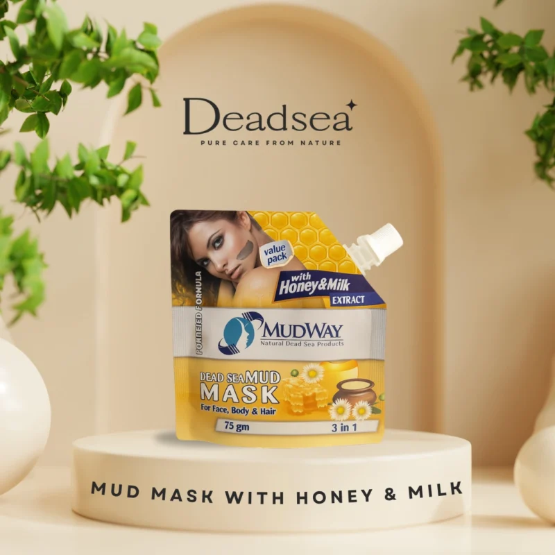 ماسك طين البحر الميت بالعسل وحليب الشوك